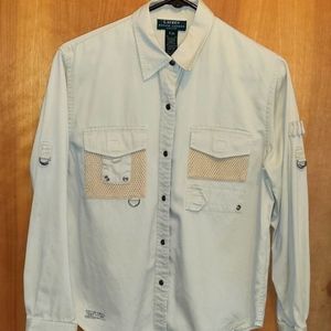 Lauren Snap Down shirt with Adorable Details Sz PM